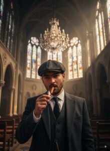 A Young Man Vintage Peaky Blinders Gangster Style